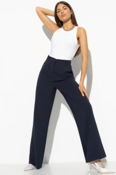 Брюки синие в полоску с карманами Charutti