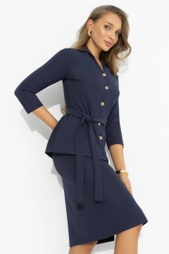 Костюм синий с юбкой трикотажный Charutti(фото8)