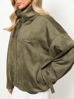 Куртка из искусственной замши в цвете хаки Jetty(фото4)