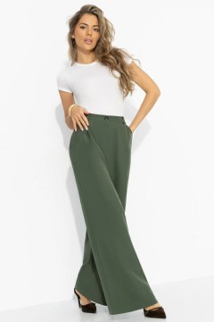 Брюки-палаццо с карманами в цвете хаки Charutti(фото3)