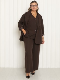 Жакет оверсайз с карманами в шоколадном цвете Agata(фото2)