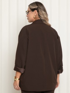 Жакет оверсайз с карманами в шоколадном цвете Agata(фото7)