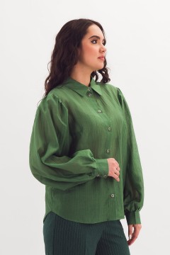 Блузка зелёная со съёмным бантом Braslava(фото5)