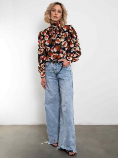 Блуза с бантом и цветочным принтом Kosmos(фото2)