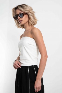 Топ-бондо трикотажный молочного цвета Kosmos(фото5)
