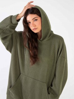 Худи из вязанного трикотажа в цвете хаки Kosmos(фото3)