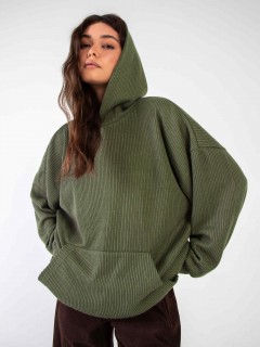 Худи из вязанного трикотажа в цвете хаки Kosmos(фото4)