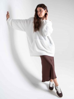 Худи из вязанного трикотажа в молочном цвете Kosmos(фото2)