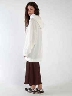 Худи из вязанного трикотажа в молочном цвете Kosmos(фото5)