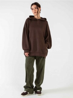 Худи из вязанного трикотажа в коричневом цвете Kosmos(фото2)