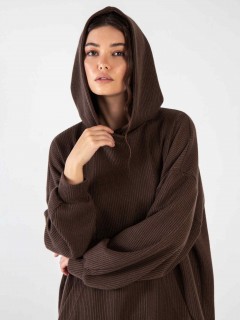 Худи из вязанного трикотажа в коричневом цвете Kosmos(фото7)