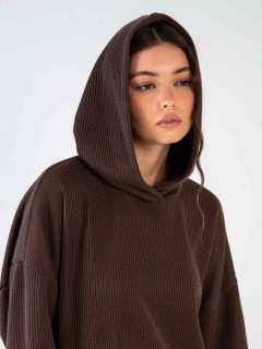 Худи из вязанного трикотажа в коричневом цвете Kosmos(фото3)