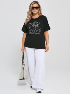 Футболка трикотажная чёрная с принтом Dora(фото2)