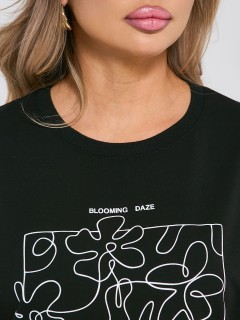 Футболка трикотажная чёрная с принтом Dora(фото3)