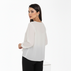 Блузка шифоновая цвета айвори Diolche(фото4)