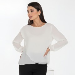 Блузка шифоновая цвета айвори Diolche(фото3)