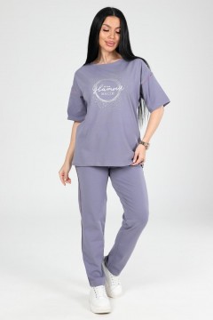 Костюм трикотажный сиреневый с брюками Iv-capriz