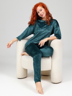 Костюм велюровый с брюками в изумрудном цвете Iv-capriz(фото2)