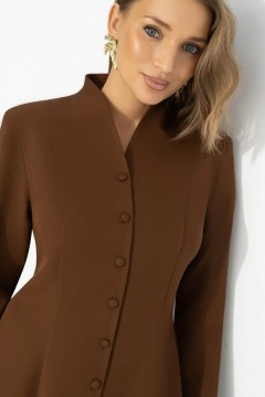 Платье коричневое на пуговицах Charutti(фото4)