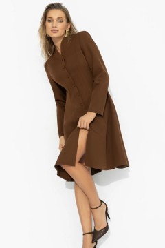 Платье коричневое на пуговицах Charutti(фото7)
