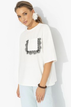 Футболка белая из мягкого хлопка Charutti(фото6)