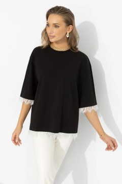 Футболка хлопковая чёрного цвета Charutti(фото7)