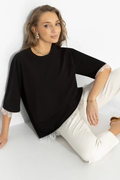 Футболка хлопковая чёрного цвета Charutti(фото3)