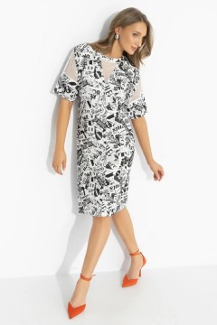 Платье комбинированное из трикотажа Charutti(фото7)