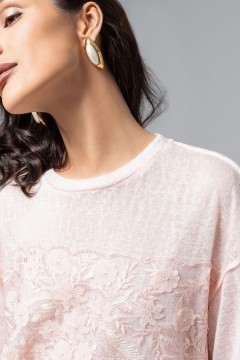 Футболка трикотажная розовая с вышивкой Charutti(фото3)