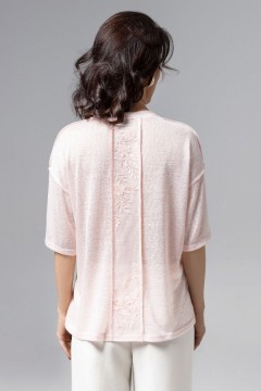 Футболка трикотажная розовая с вышивкой Charutti(фото5)