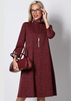 Платье-водолазка трикотажное бордового цвета Особенно актуально, красотка SelenaSonata