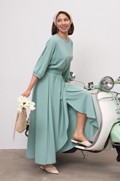 Платье праздничное макси оливкового цвета LT collection