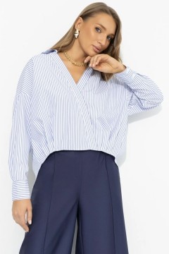 Рубашка в полоску с асимметричным низом