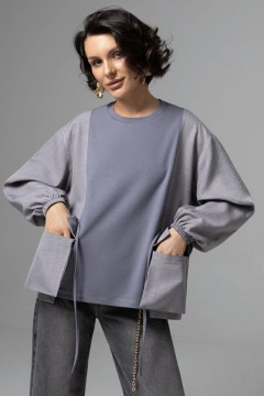 Свитшот комбинированный серый Charutti