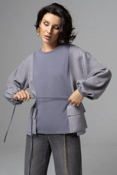 Свитшот комбинированный серый Charutti(фото6)