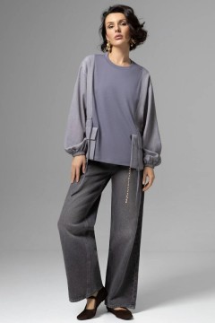 Свитшот комбинированный серый Charutti(фото2)