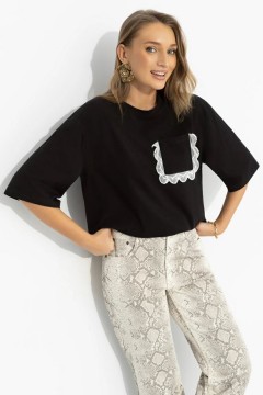 Футболка чёрная из мягкого хлопка Charutti(фото3)