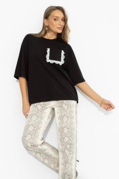 Футболка чёрная из мягкого хлопка Charutti(фото2)