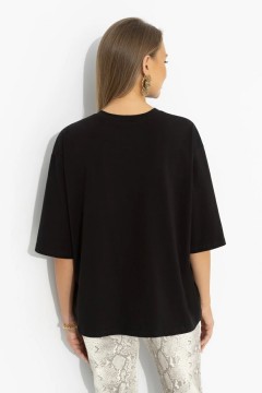 Футболка чёрная из мягкого хлопка Charutti(фото5)