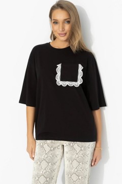 Футболка чёрная из мягкого хлопка Charutti(фото6)