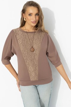 Футболка комбинированная коричневого цвета Charutti(фото2)