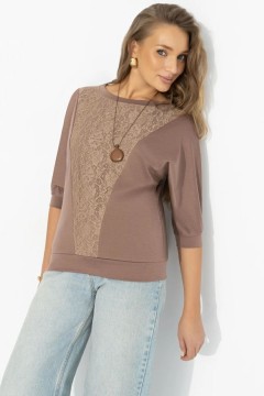 Футболка комбинированная коричневого цвета Charutti(фото3)