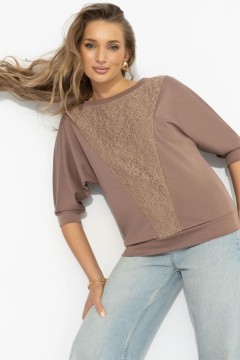 Футболка комбинированная коричневого цвета Charutti(фото6)