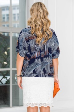 Блузка женская синяя с принтом Lavira(фото4)