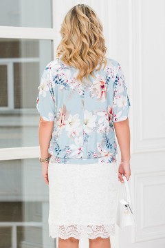 Блузка женская голубая с принтом Lavira(фото5)