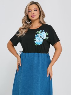 Платье комбинированное с разрезами по низу Dora(фото5)