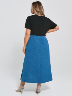 Платье комбинированное с разрезами по низу Dora(фото7)