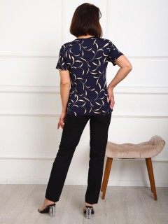 Футболка трикотажная тёмно-синяя с принтом Iv-capriz(фото6)