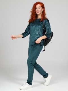 Костюм велюровый с брюками в изумрудном цвете Iv-capriz(фото2)