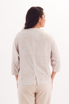Джемпер трикотажный бежевый с принтом Braslava(фото6)